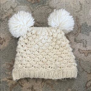 Cozy Knit Pom-Pom Hat for Kids - Cream